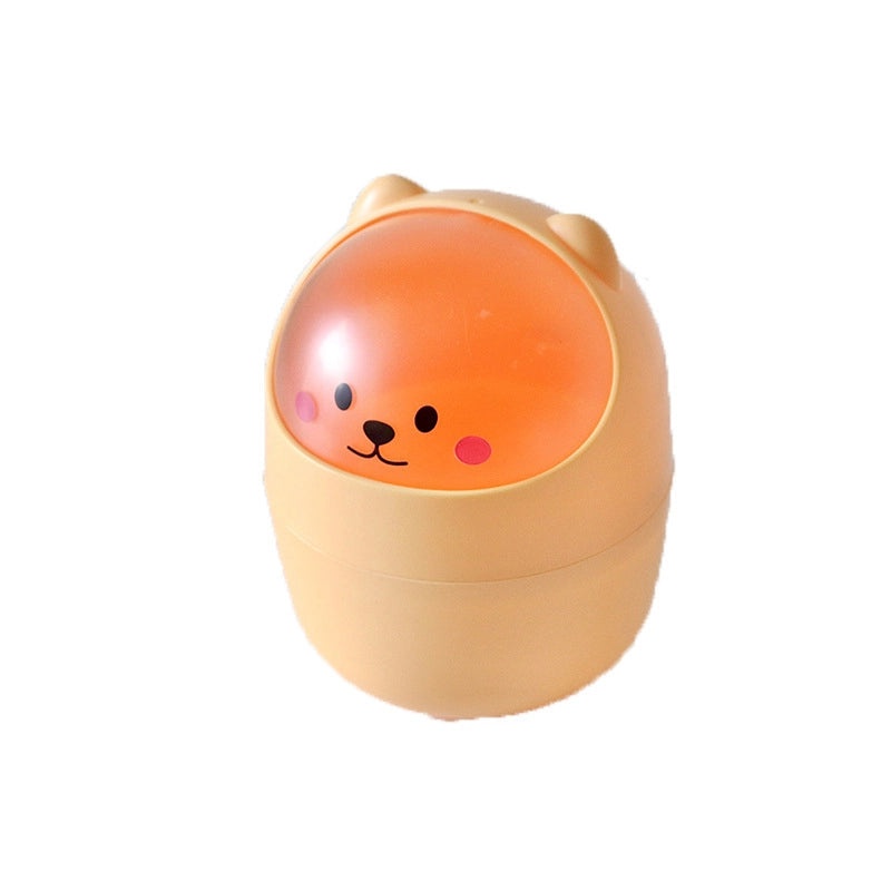 Cute Mini Desktop Trash Can with Lid for Home Dorm Office | Small Office Supplies