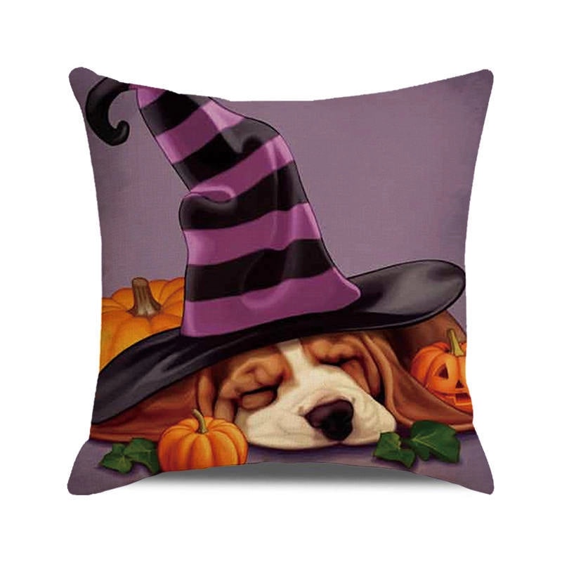 Halloween Cartoon Letter Dog Cat Plush Pillow Cushion for Couch Sofa|Home Decor