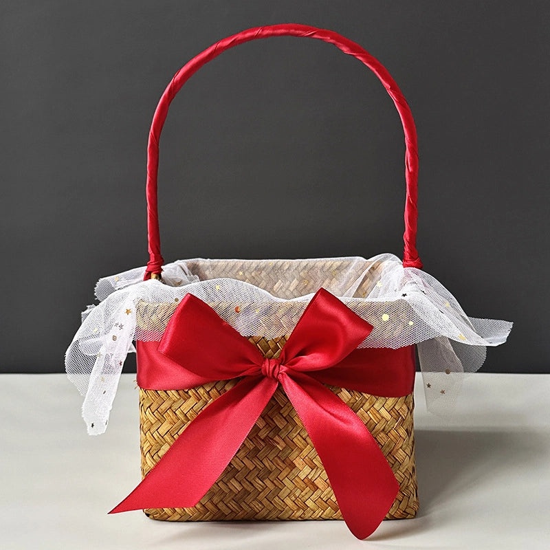 Pastoral Solid Color Wicker Straw Handbag Chic Bohemian Style|Women's Accessories Bags & Purses