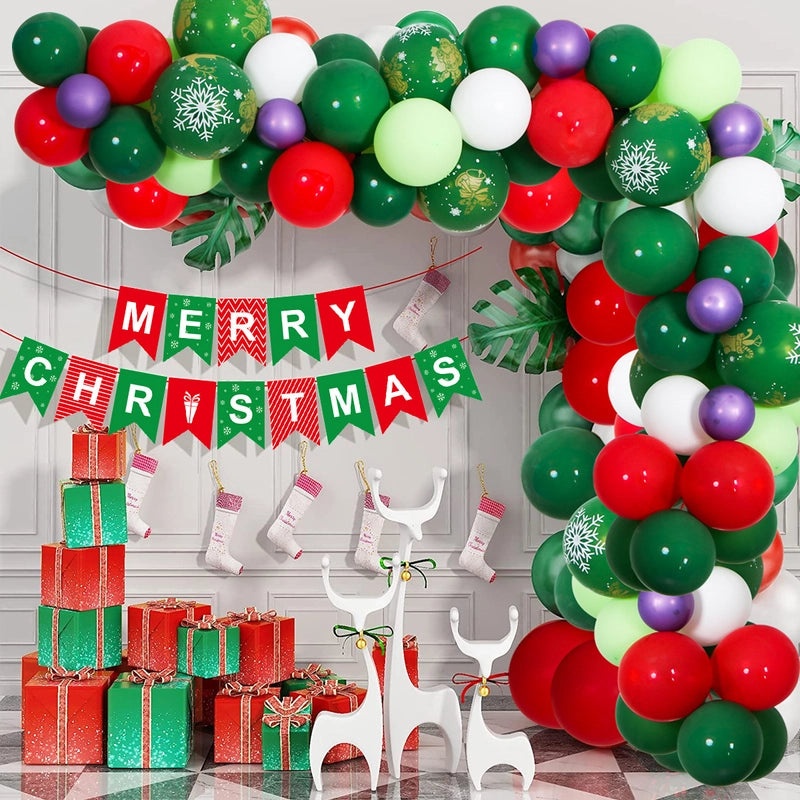 Minimalist Christmas Color Block Balloons in Aluminum Film for Holiday Decor|Christmas Decorations