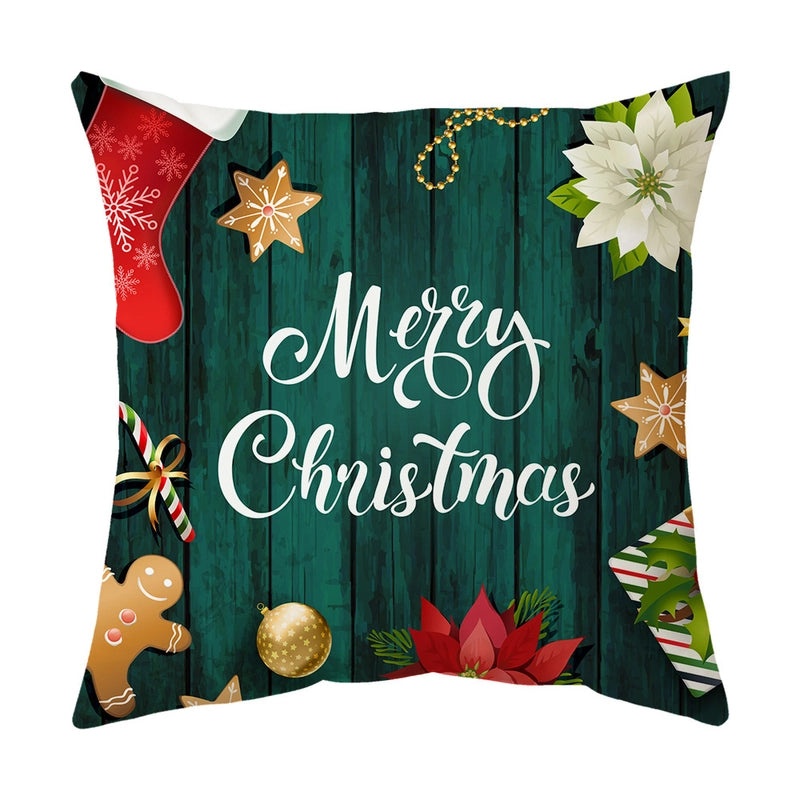 Christmas Tree Santa Elk Holiday Polyester Pillow Covers|Home Decor Pillows