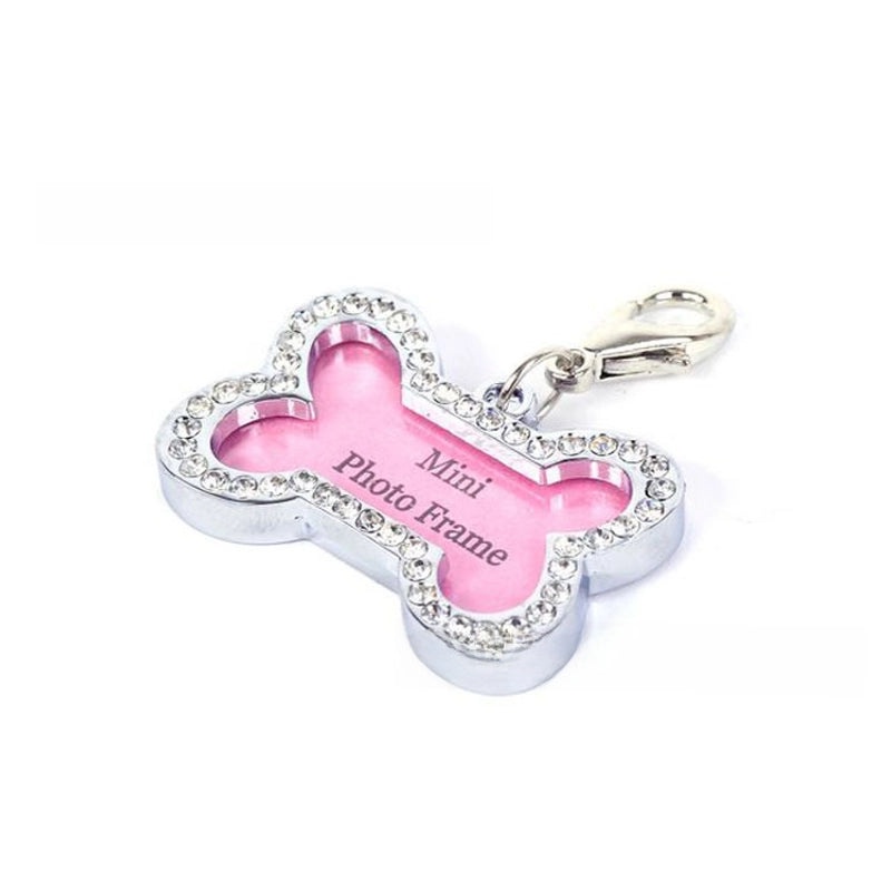 Small Bone Diamond Pet ID Tag for Dogs | Pet Jewelry