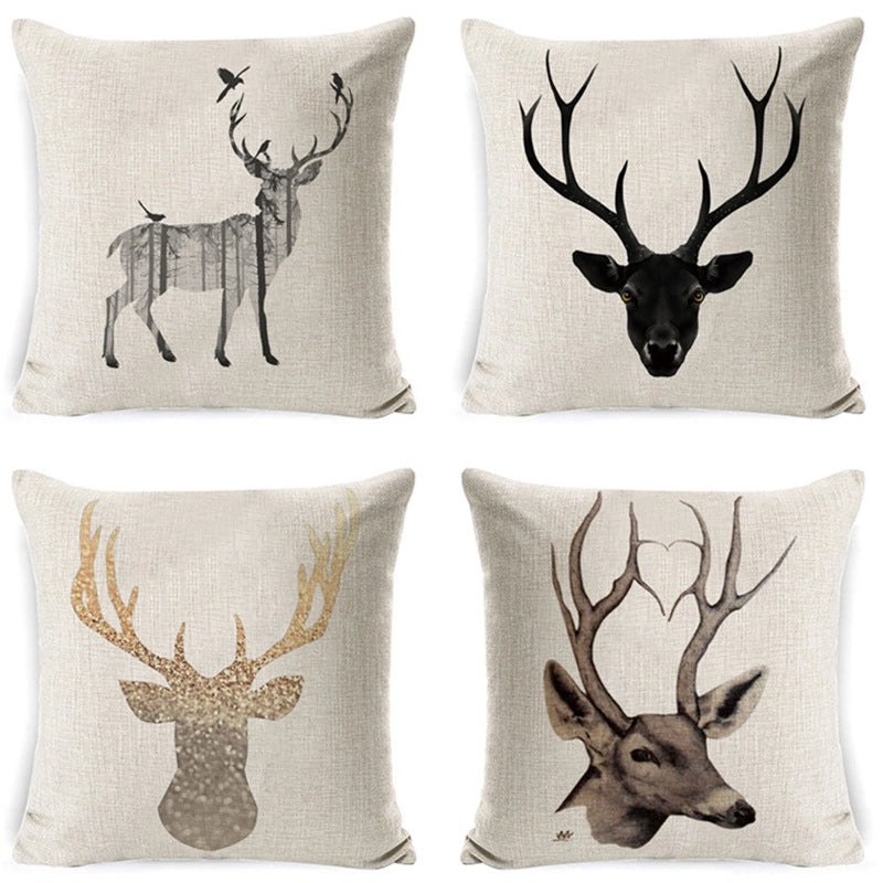 Christmas Geometric Snowflake Cartoon Cushion Cover for Couch Sofa | Home Decor & Cushions