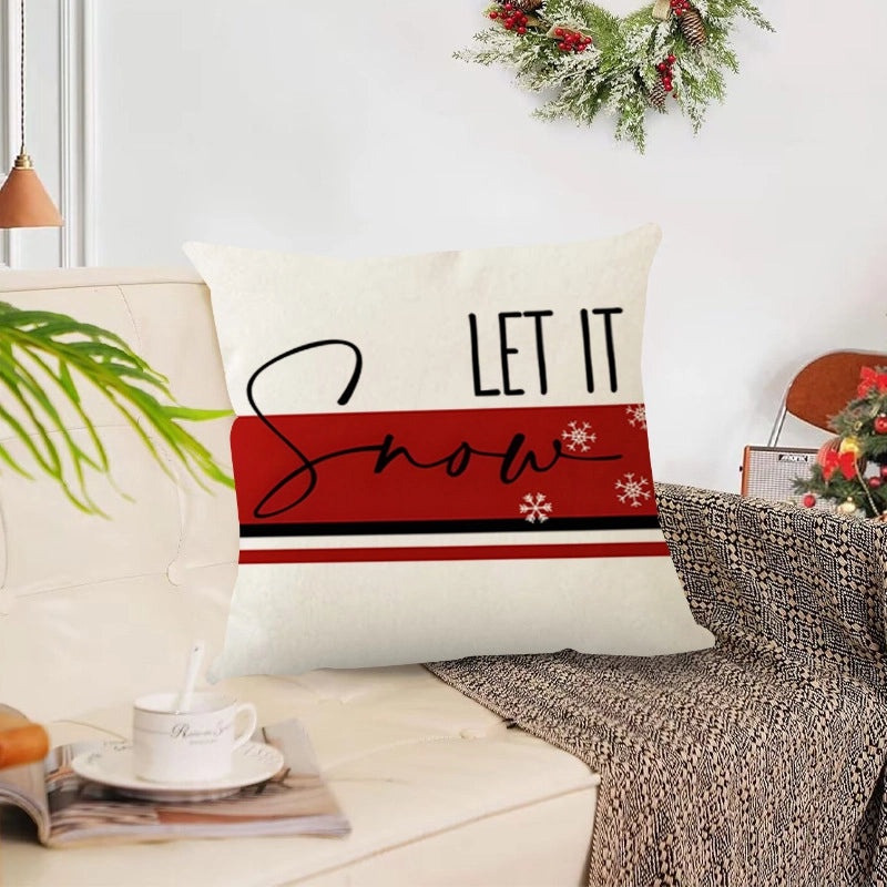Christmas Nordic Modern Classic Letter Stripe Linen Pillow Covers for Couch Sofa Decor | Home Decor Pillows