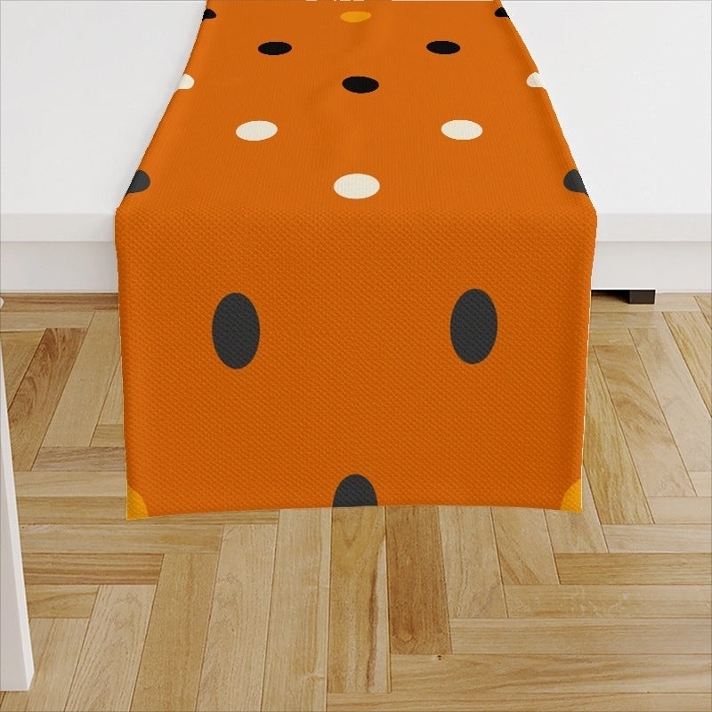 Ethnic Halloween Linen Tablecloth with Color Block Design for Vacation | Home Decor Table Linens