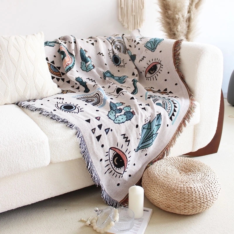 Floral Butterfly Cozy Cotton Throw Blanket|Home Decor & Bedding