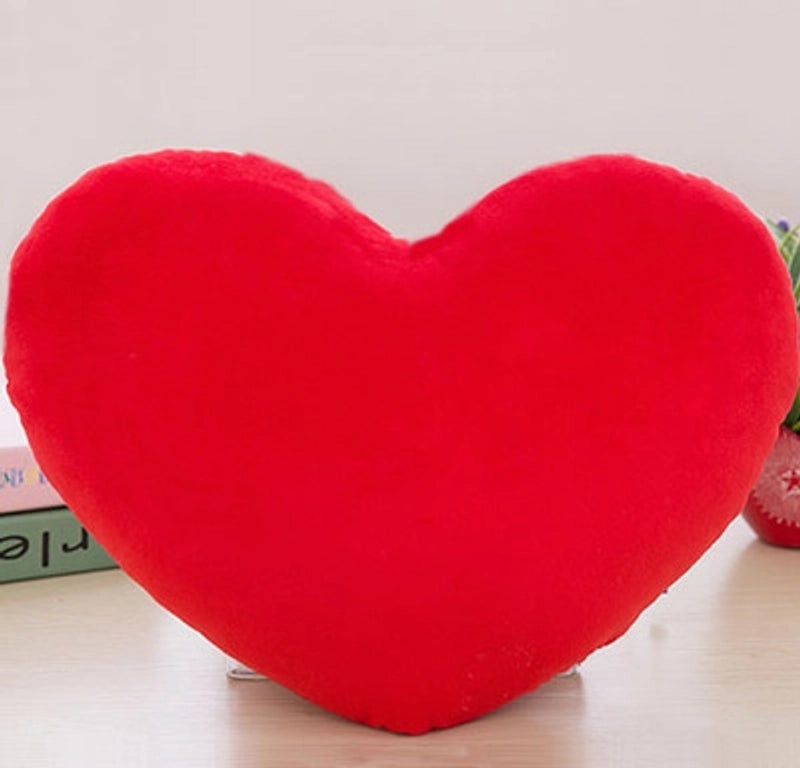 Heart Shaped Solid Color Plush Throw Pillow Soft PP Cotton Filling|Home Decor Cushions