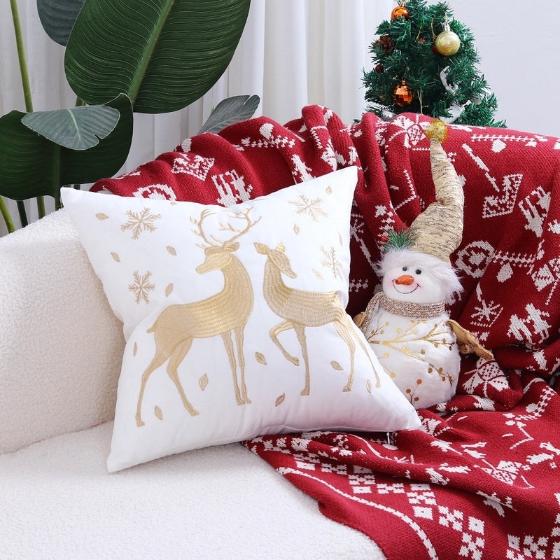Christmas Tree and Reindeer Plush Pillow Covers|Home Decor Pillows