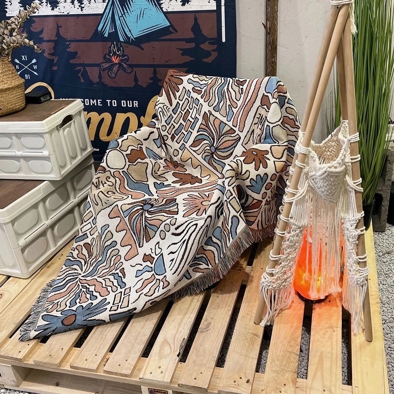 Casual Geometric Pattern Cotton-Nitrile Blend Decorative Carpet Blanket|Home Decor & Rugs