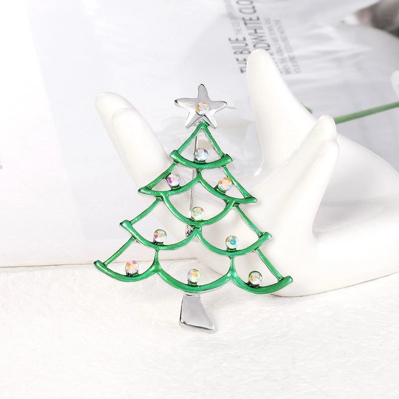 Minimalist Christmas Tree Alloy Pendant Necklace | Holiday Jewelry