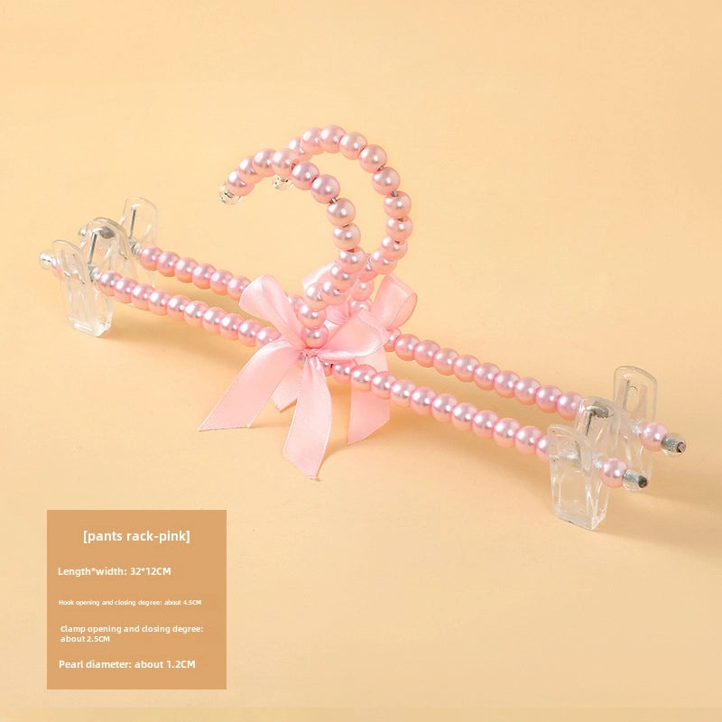 European Pearl Bowknot Children's Clothes Hanger with Pearl Pants Clips|Home & Living > Storage & Organization > Clothes Hangers
