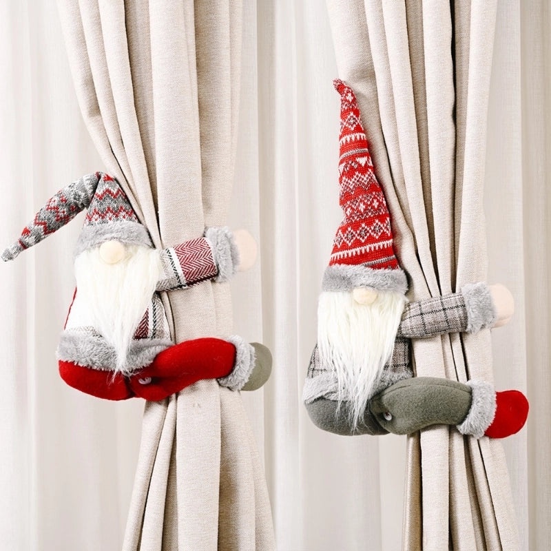 Christmas Lattice Forest Elderly Doll Curtain Buckle Decorative Pendant | Home Decor Accessories
