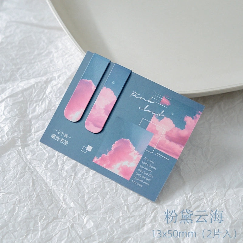 Early Morning Fog Magnetic Bookmarks Set of 6 Artistic Cloud Scenery Designs|Home & Office Accessories