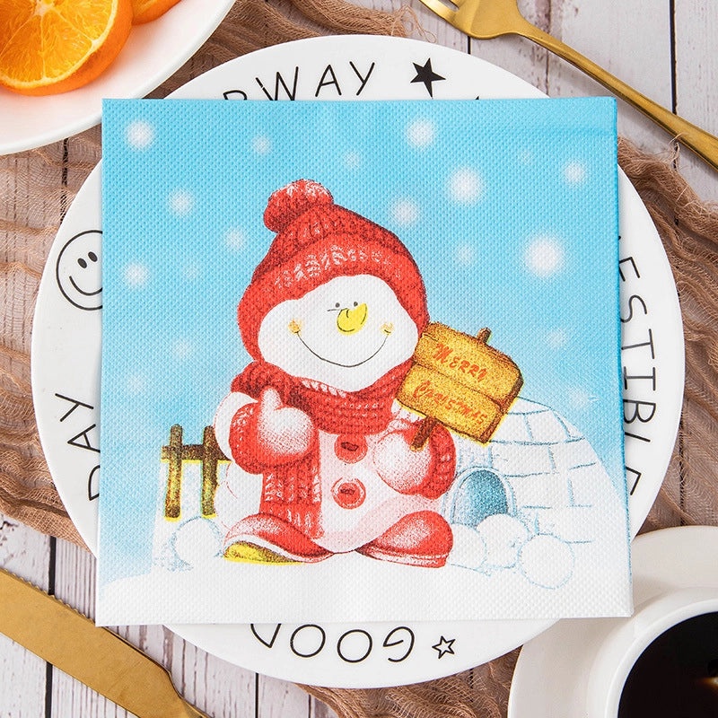 Christmas Nordic Classic Christmas Tree Letter Snowman Wood Pulp Tableware Set|Home & Kitchen Tableware
