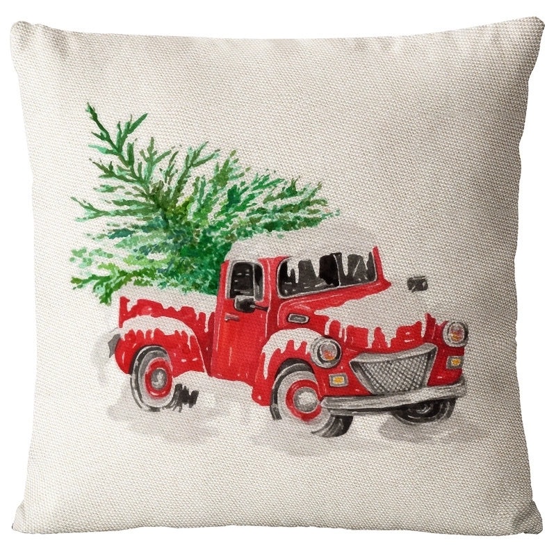 Festive Santa Snowman Linen Pillow Covers for Couch Sofa Holiday Home Decor | Home Decor & Pillows