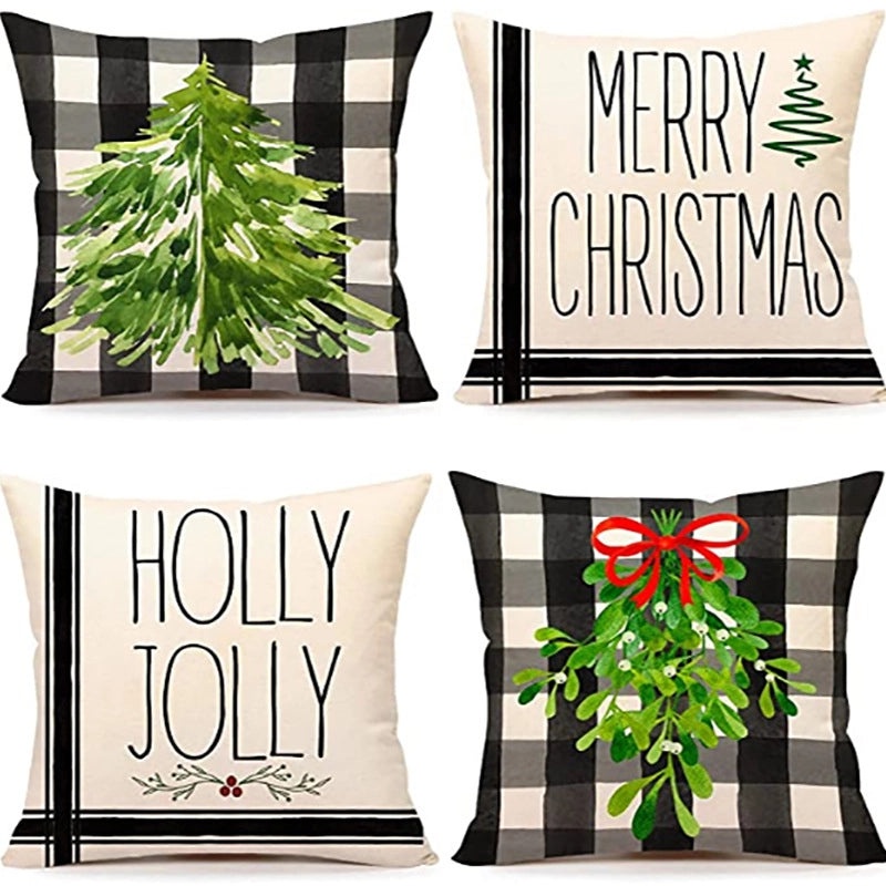 Christmas Geometric Snowflake Cartoon Cushion Cover for Couch Sofa | Home Decor & Cushions