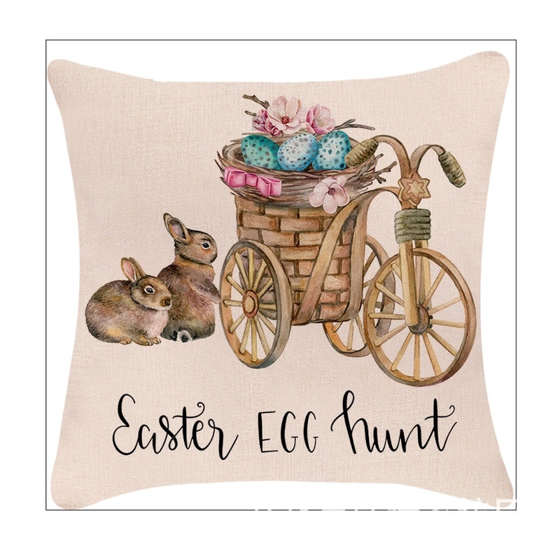 Minimalist Easter Rabbit Linen Pillow Covers for Couch and Sofa Decor | Home Decor Accessories