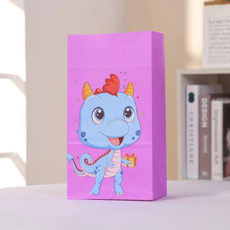 Adorable Dinosaur Design Paper Gift Bags for Festivals | Party Supplies