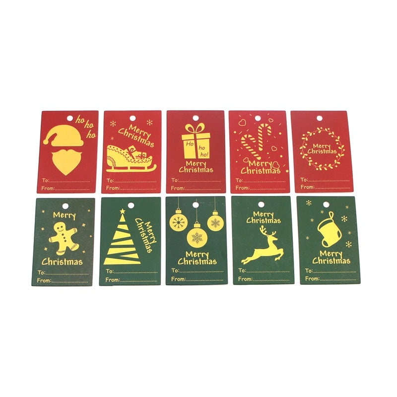 100 PCS Minimalist Christmas Color Block Jewelry Display Cards|Jewelry Packaging & Display