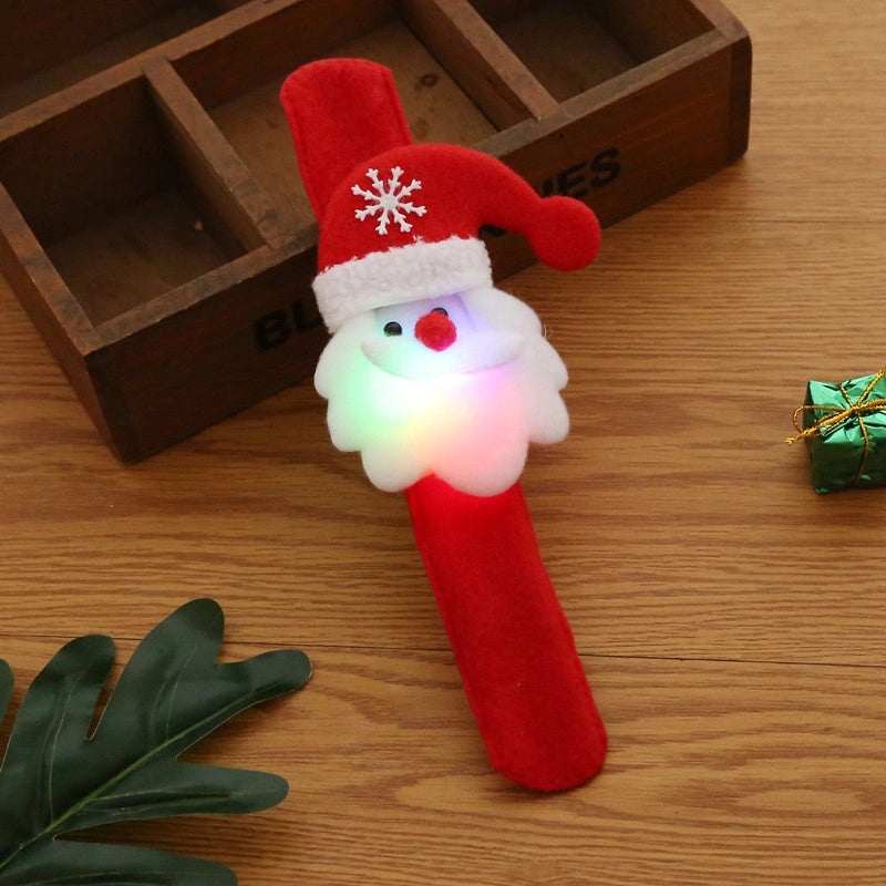 Christmas Light-Up Slap Bracelets for Kids, Snowman & Santa Designs|Kids Jewelry & Accessories