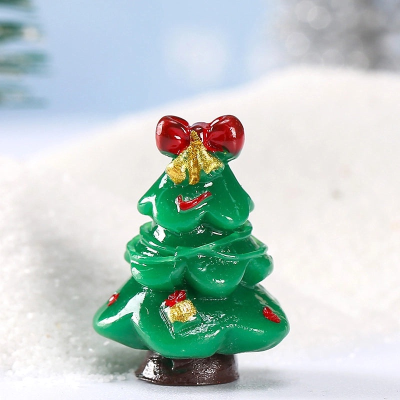 Festive Christmas Tree Santa Claus Snowman Resin Figurines for Indoor Home Decor|Holiday Decorations