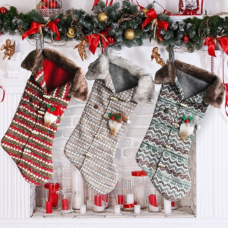 Christmas Knitted Gift Socks Christmas Tree Pendant Holiday Stockings Festive Christmas Decorations | Christmas Decorations & Stockings