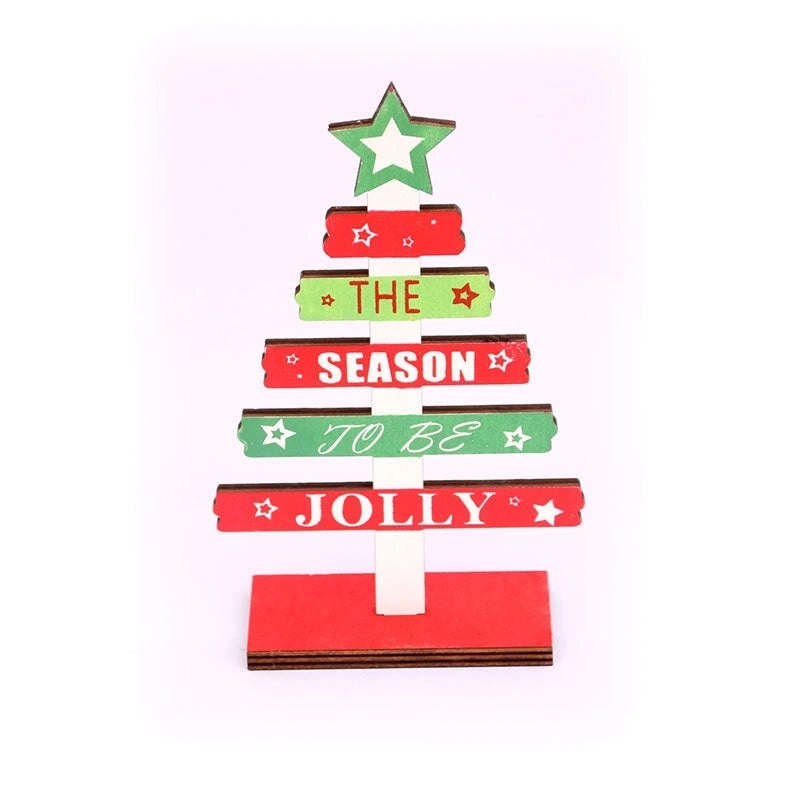 DIY Mini Wooden English Alphabet Christmas Tree Decorations for Desktop and Office|Home Decor