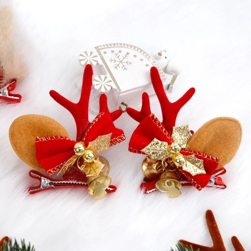 Festive Christmas Cartoon Antler Hairpin Cute Party Accessory for Holiday Celebrations|Holiday Accessories