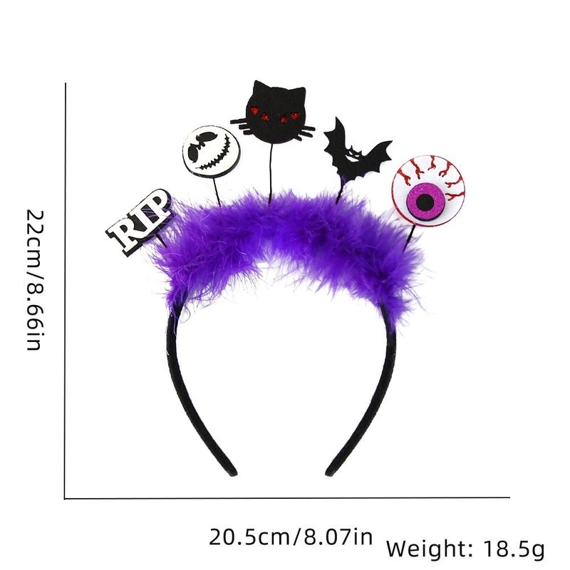 Halloween Pumpkin Cat Bat Feather Hairband for Masquerade Party Costume Props | Party Accessories