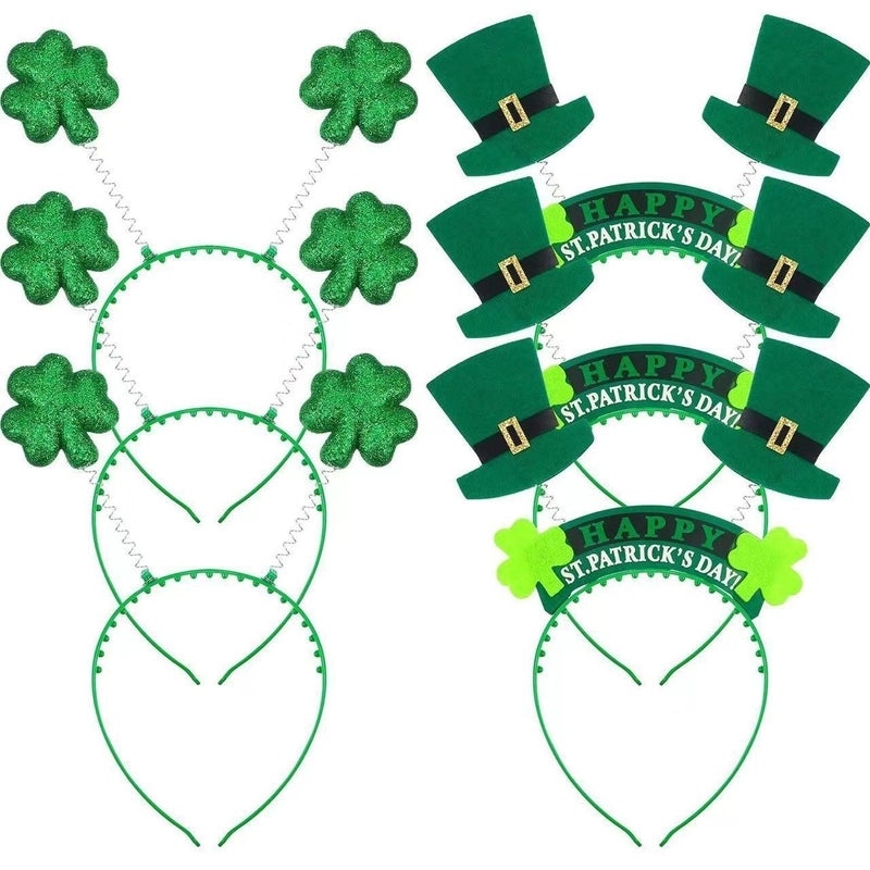 St. Patrick's Day Shamrock Bow Hairband Party Costume Accessory Plastic Hair Band 1 Piece|Hair Accessories