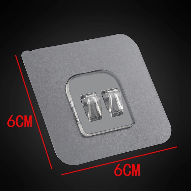 Transparent Seamless Sticky Hook Strong Adhesive Non-Permanent Plastic Hanger for Bathroom Kitchen|Home Organization Accessories