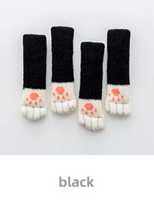 Knitted Cat Claw Table Leg Protectors Silent Chair Foot Covers Yellow White Color Matching|Furniture Accessories