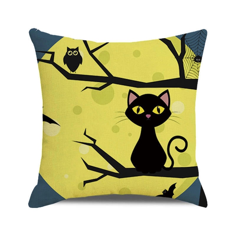 Halloween Cartoon Letter Dog Cat Plush Pillow Cushion for Couch Sofa|Home Decor