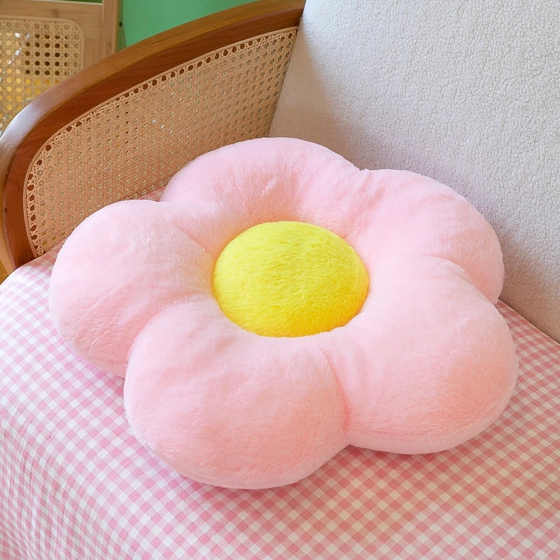 Fluffy Rabbit Hair Flower Cushion for Office, Sofa, Student Chair | Home Decor Cushions