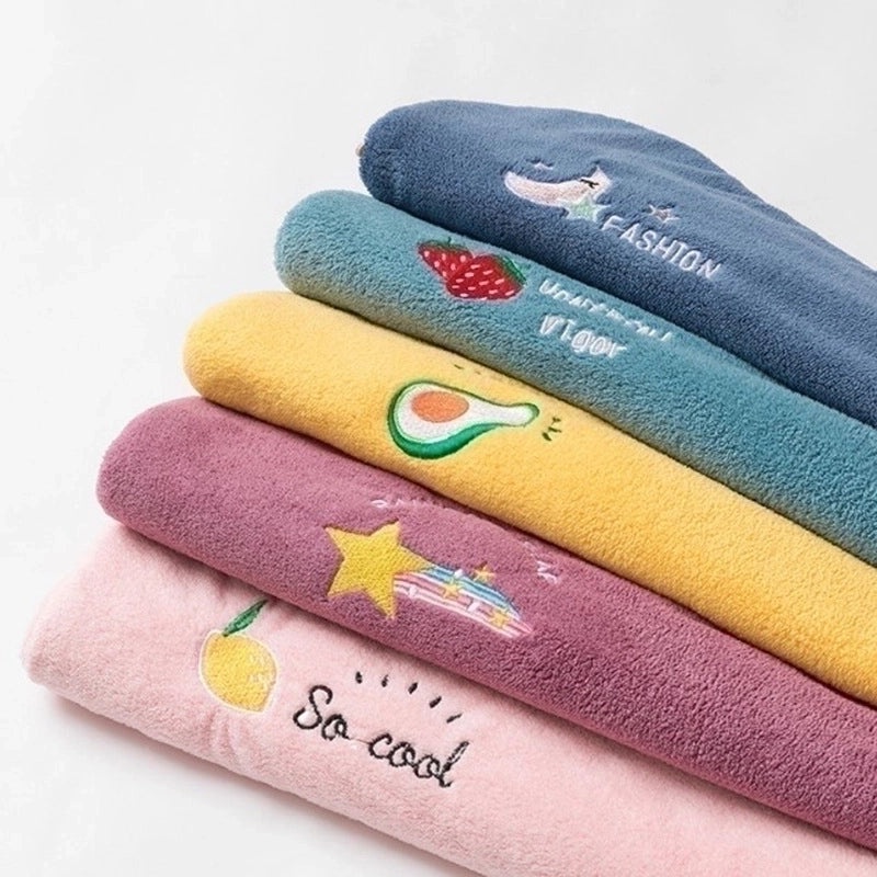 Elegant Lady Coral Fleece Towels Soft Solid Color | Home Textiles Bath Accessories