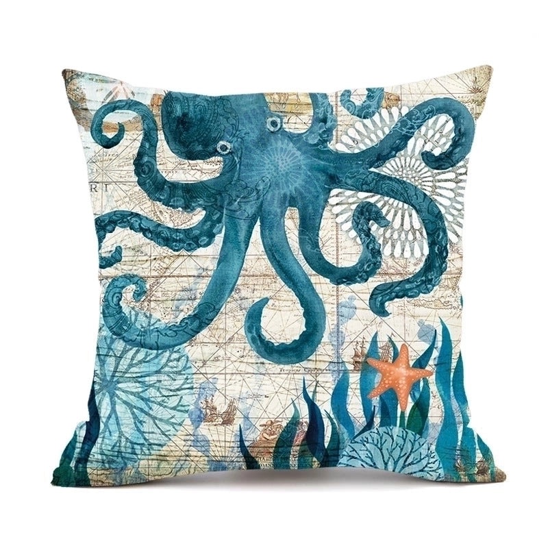 Vintage Ocean Animal Print Pillow Covers|Home Decor & Bedding