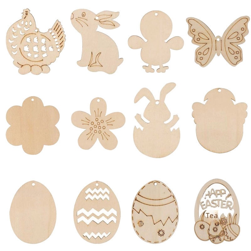 Wooden Christmas Tree Pendant Ornament Creative Carving Home Decoration Supplies|Christmas Decorations