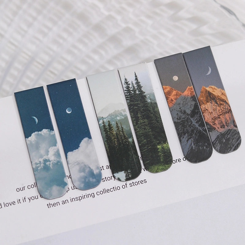 Early Morning Fog Magnetic Bookmarks Set of 6 Artistic Cloud Scenery Designs|Home & Office Accessories
