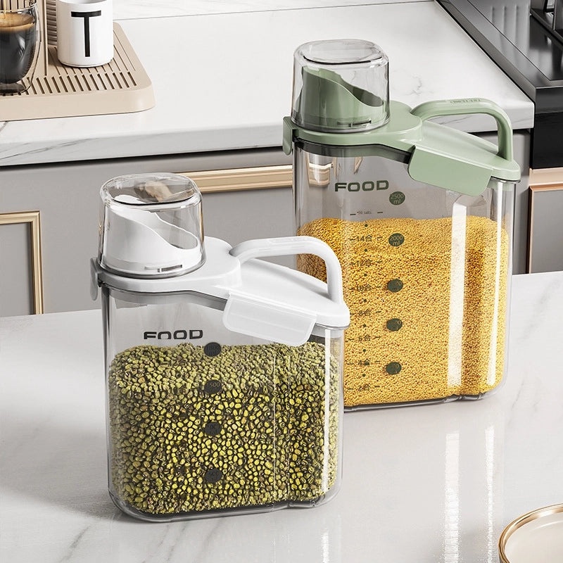 Plastic Grain Storage Jar for Cereals Noodles Beans Rice Sealed Food Grade Kitchen Container | Kitchen Storage
