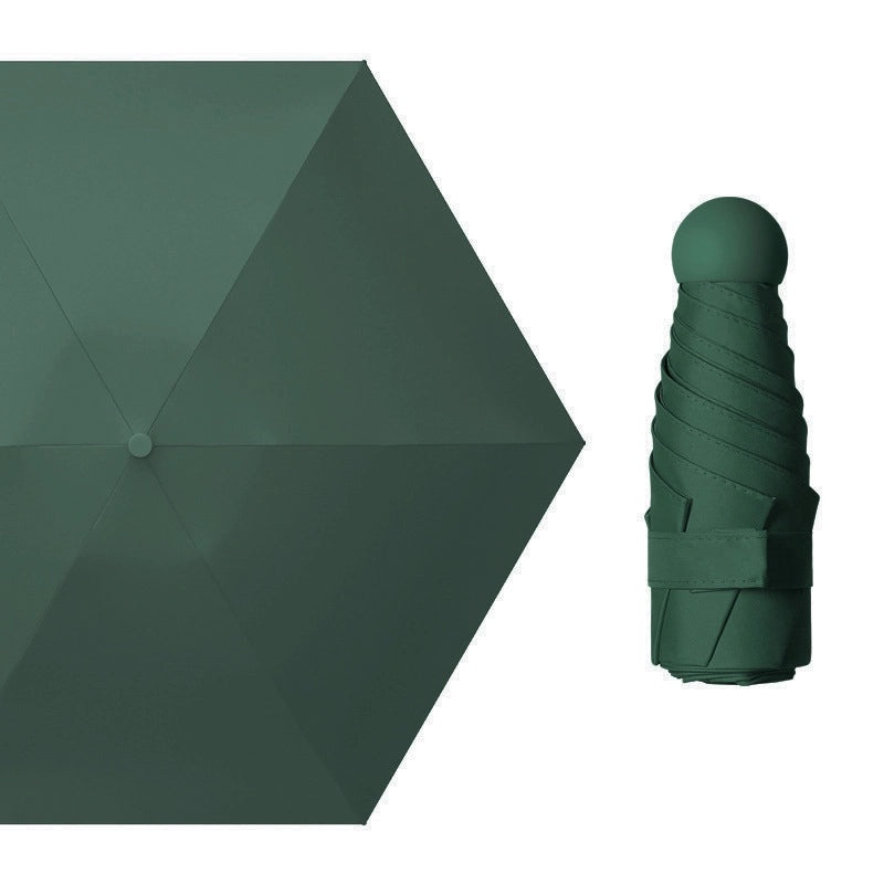 Mini Five-Fold Compact Umbrella | Portable Sun Shade Pocket Umbrella for Sun Protection with Custom Logo | Gifts & Promotional Products