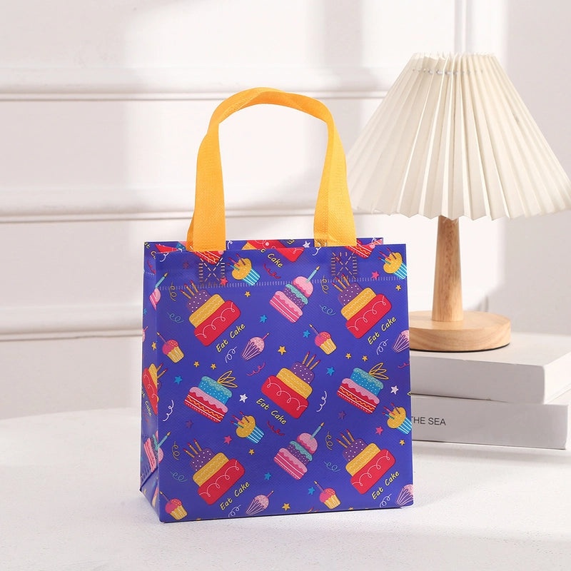 Cartoon Waterproof Non-woven Birthday Gift Tote Bag Full Moon Party Return Favor Bag|Gift Bags & Packaging