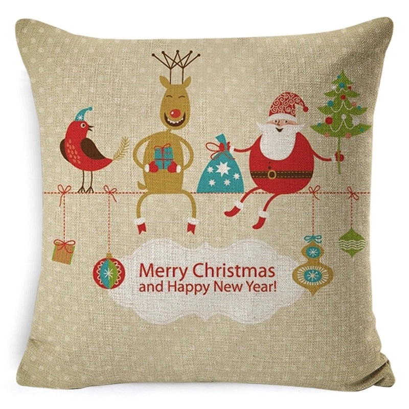 Vintage Letter and Deer Linen Cushion Covers|Home Decor Pillows