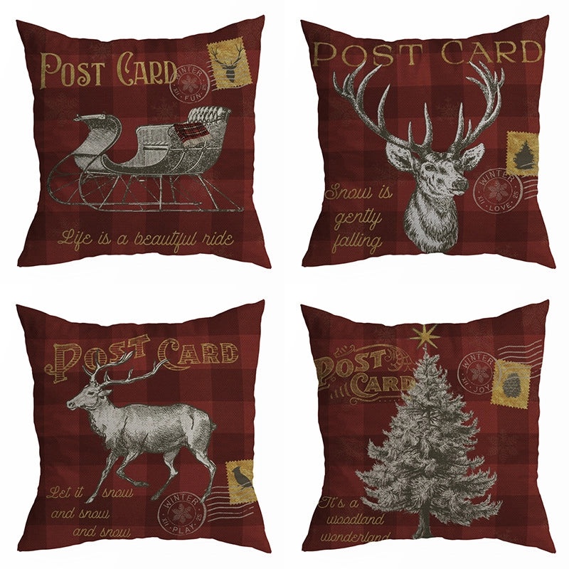 Festive Christmas Stripe Snowflake Pillow Covers | Home Decor & Living Room Accessories