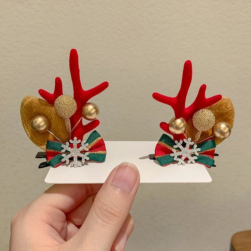 Festive Reindeer Antler Hair Clip for Daily Wear|Holiday Accessories