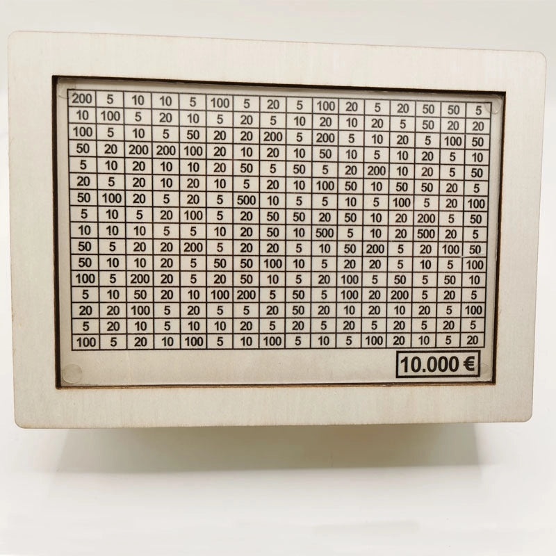 Retro Wooden Square Coin Bank with Number Design | Home Decor & Coin Banks