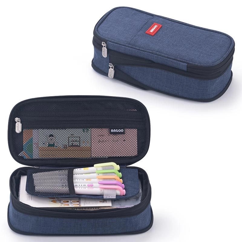 Angoo Japanese Korean Style Macaron Color Large Capacity Upgrade Pencil Case Stationery Box|文具用品