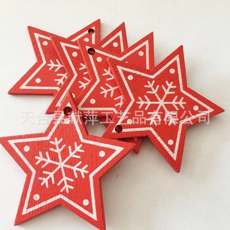 Creative Wooden Christmas Ornaments DIY Home Pendant Crafts Factory Direct | Home Decor & DIY Accessories