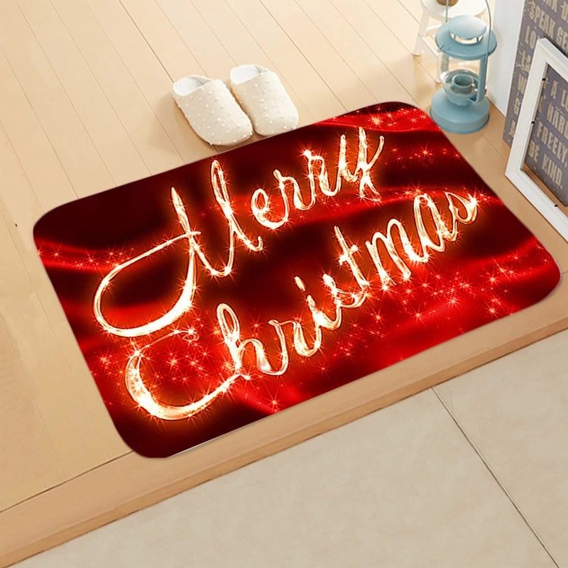Festive Santa Claus Flannel Floor Mat for Holiday Decor|Home Decor