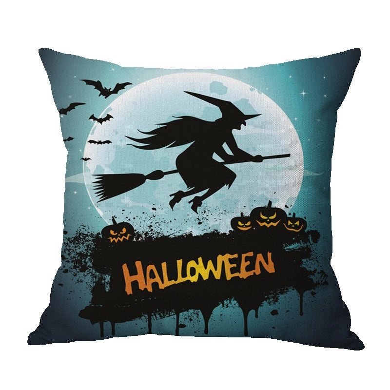 Halloween Punk Skull Linen Pillow Covers for Couch Sofa Decorative Throw Pillowcases|Home Decor & Pillows