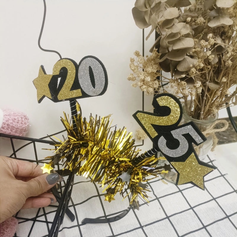 2025 New Year Party Hair Hoop - Festive Dress-Up Photo Props | Holiday Accessories